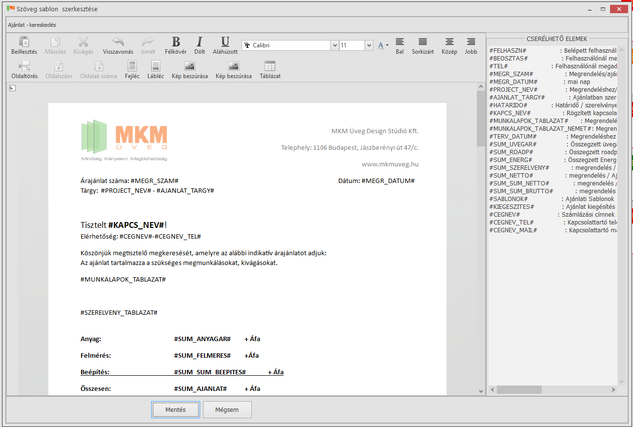Szövegtörzs szerkesztő